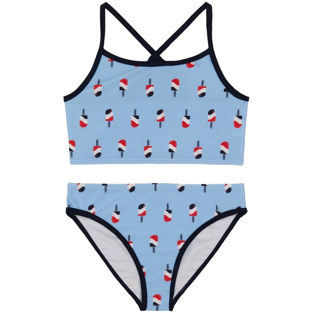 Tommy Hilfiger Big Girls Popsicle Print Bikini Swimsuit, 2 Piece Set - Blue - L
